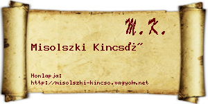 Misolszki Kincső névjegykártya
